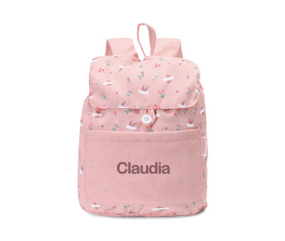 Mochila Tela Pequeña Blossom Birds Personalizable