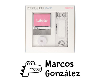 Timbro per tessuti Personalizzato Coccodrillo + Nastro Capi Scuri