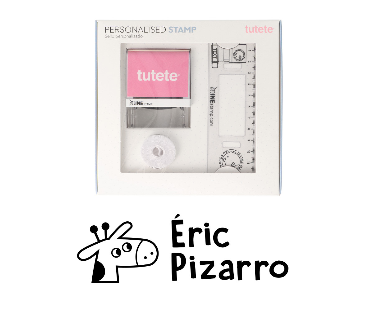 Timbro per tessuti Personalizzato Giraffa + Nastro Capi Scuri