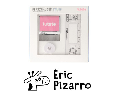 Timbro per tessuti Personalizzato Giraffa + Nastro Capi Scuri