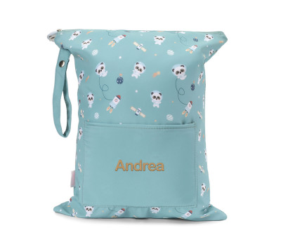 Borsa Impermeabile Grande Tutete Pandas in Space Personalizzabile
