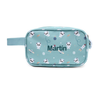 Trousse de Toilette Pandas in Space Personnalisable