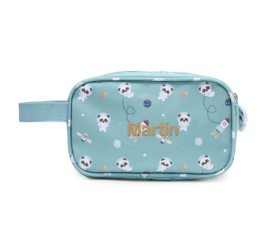Trousse de Toilette Pandas in Space Personnalisable