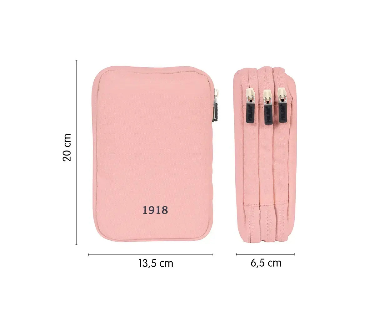 Astuccio Plumier Triplo Completo Rosa MILAN 430 since 1918