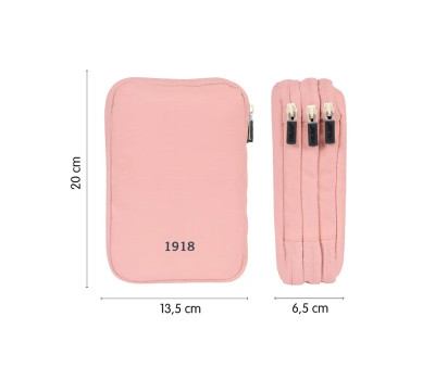 Astuccio Plumier Triplo Completo Rosa MILAN 430 since 1918