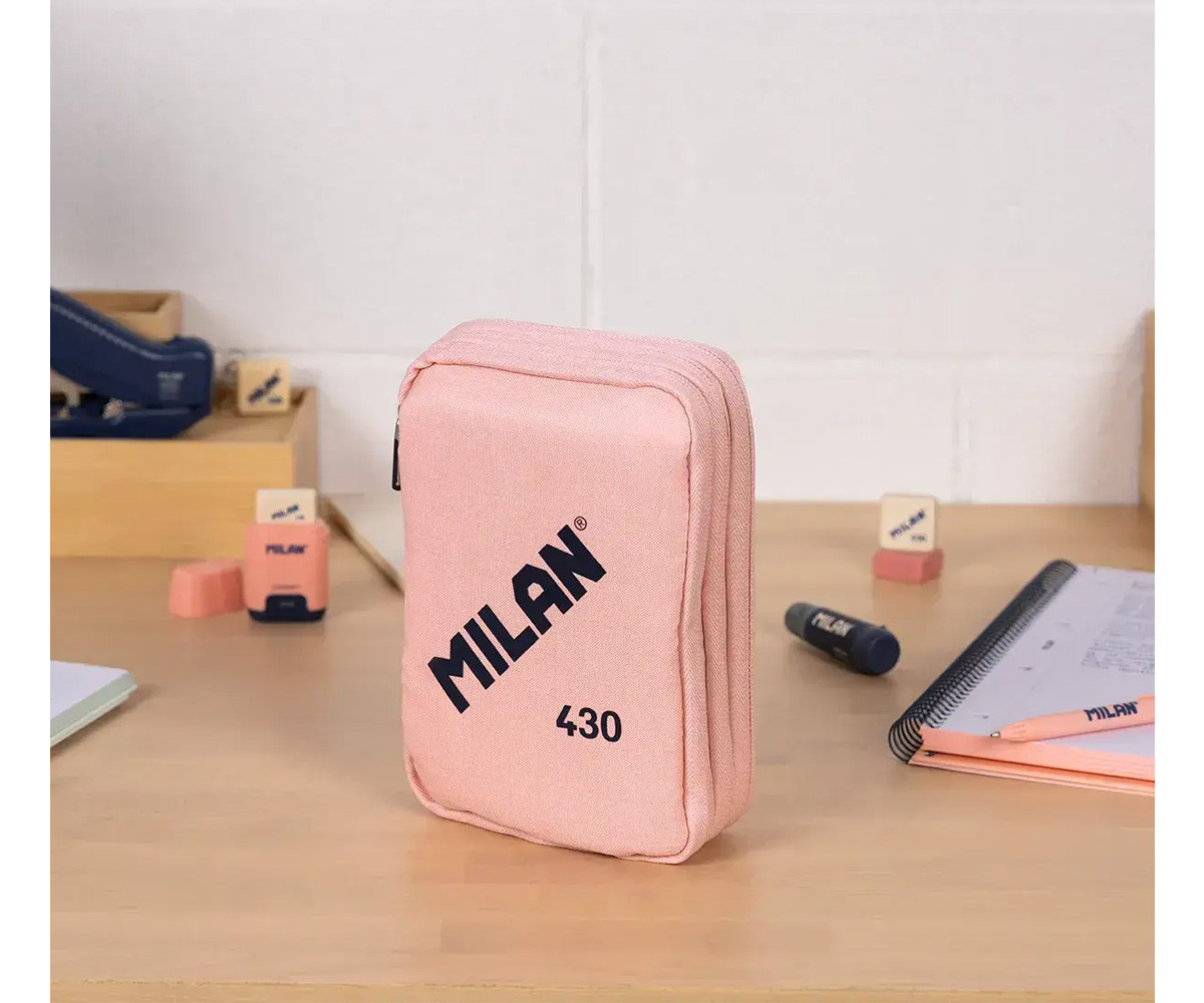 Astuccio Plumier Triplo Completo Rosa MILAN 430 since 1918