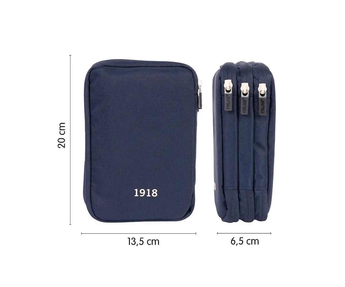 Astuccio Plumier Triplo Completo Blu MILAN 430 since 1918