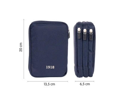 Astuccio Plumier Triplo Completo Blu MILAN 430 since 1918