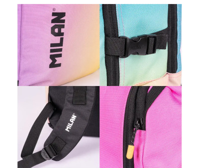 Mochila Escolar Sunset Negro Personalizable