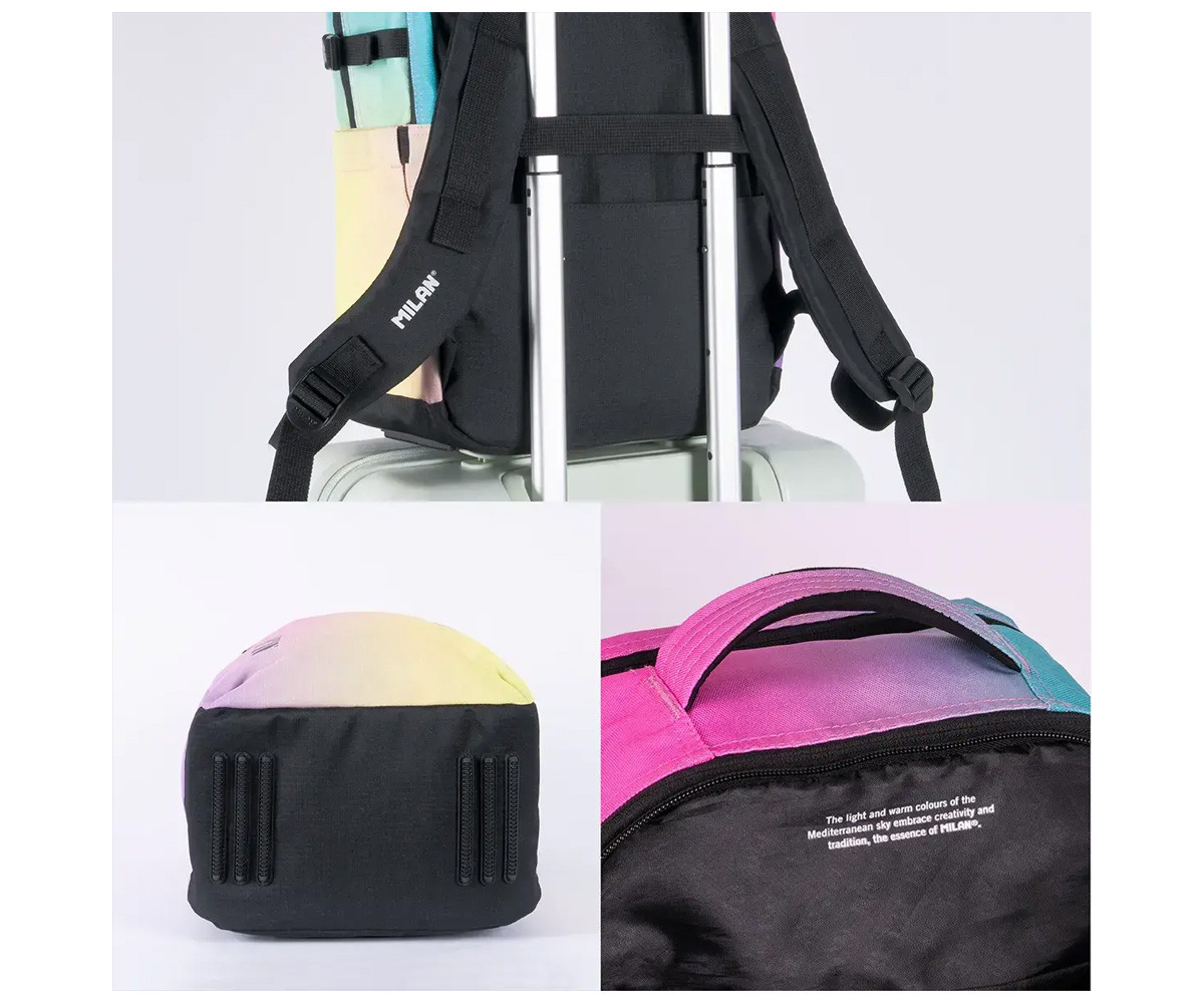 Mochila Escolar Sunset Negro Personalizable