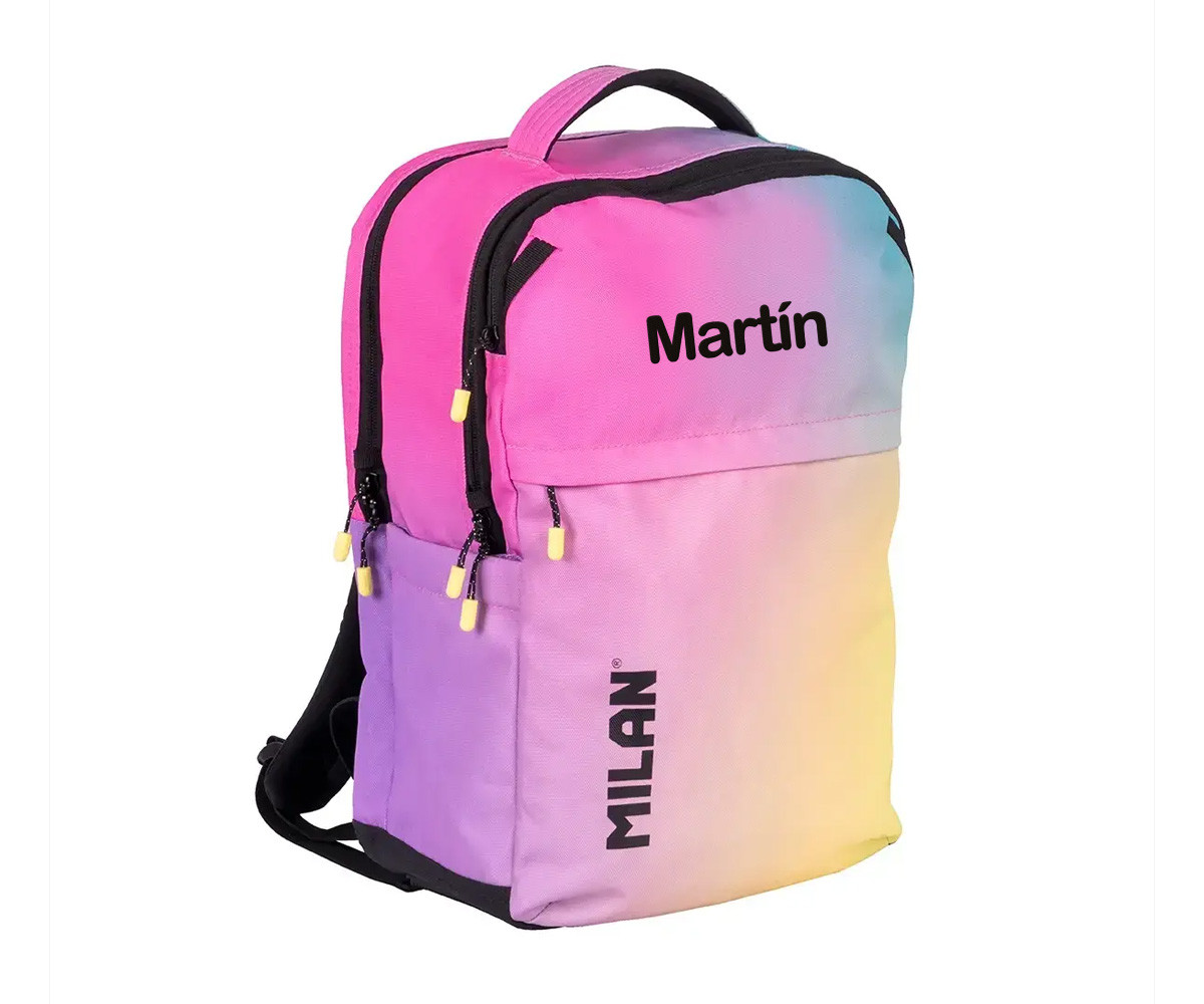 Mochila Escolar Sunset Negro Personalizable