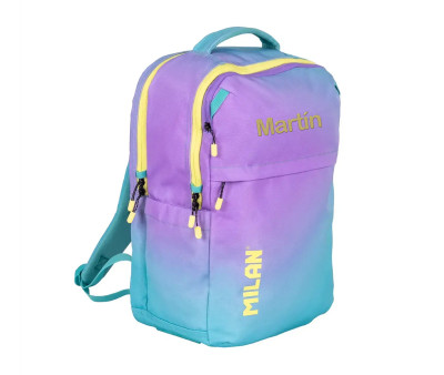 Mochila Escolar Sunset Turquesa Personalizable