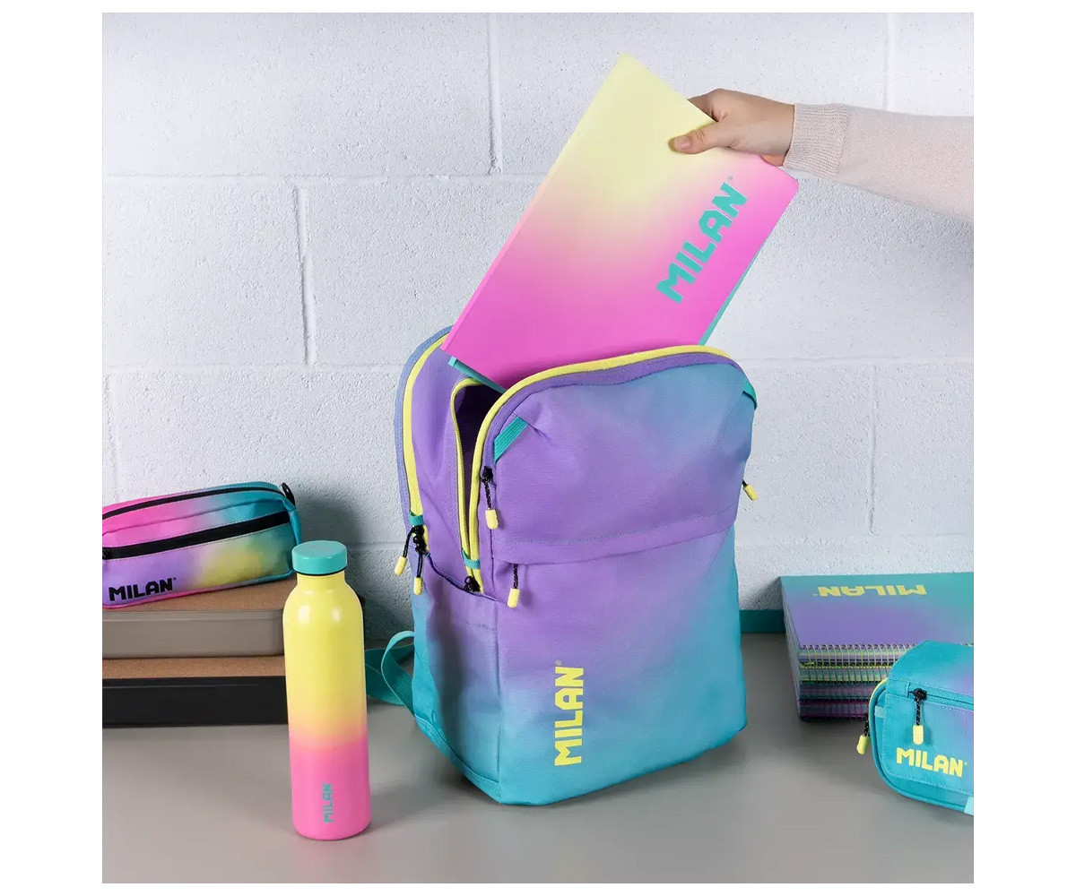 Mochila Escolar Sunset Turquesa Personalizable
