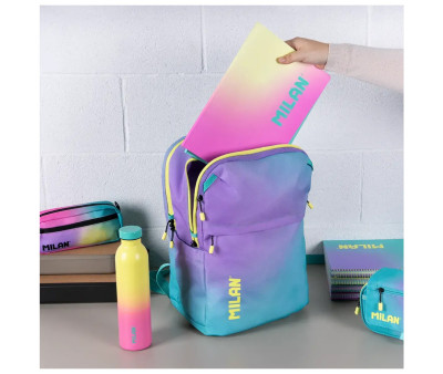 Mochila Escolar Sunset Turquesa Personalizable
