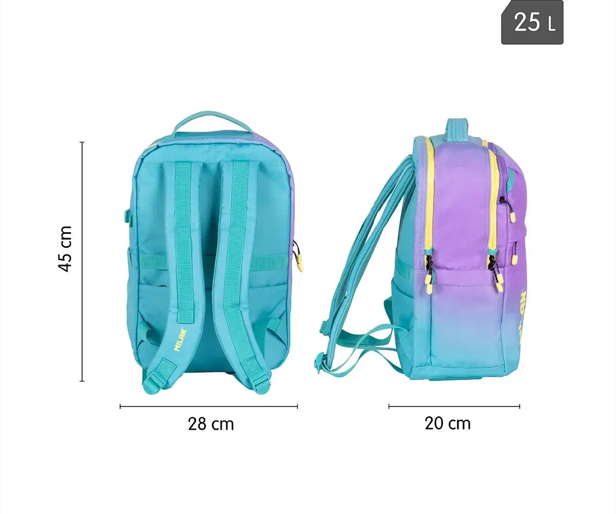 Mochila Escolar Sunset Turquesa Personalizable
