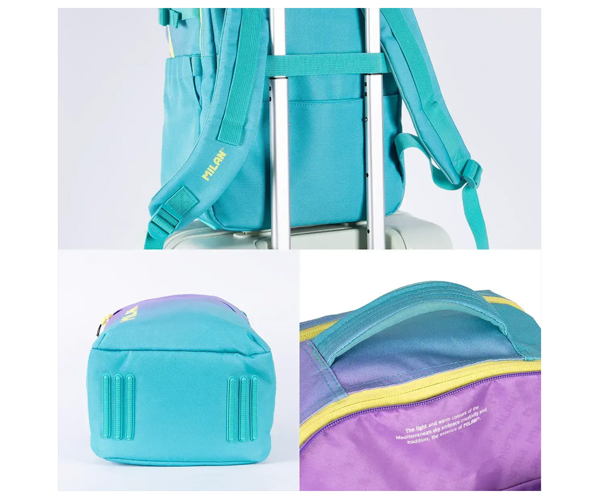 Mochila Escolar Sunset Turquesa Personalizable