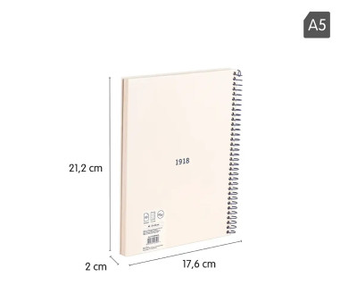 Quadero Spirale A5 Beige MILAN 340 Since 1918
