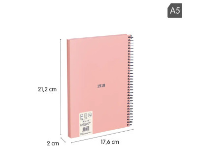 Quadero Spirale A5 Rosa MILAN 340 Since 1918