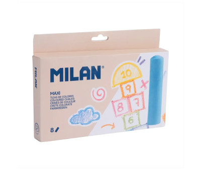 Scatola da 8 gessetti colorati MAXI per Lavagna ed Esterno