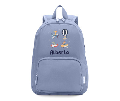 Mochila Solid Color Marine Personalizada Planes