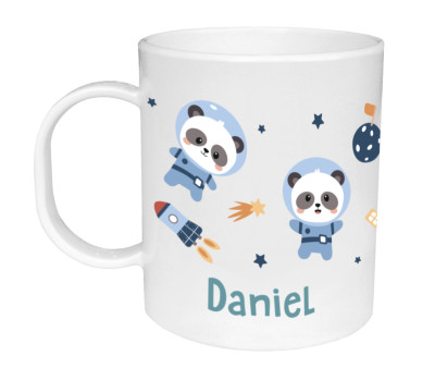 Tazza Plastica Personalizzata Tutete Pandas in Space