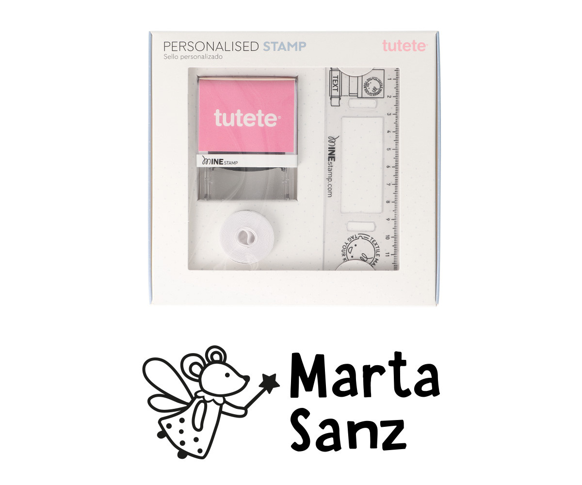 Timbro per tessuti Personalizzato Mouse Fairies + Nastro Capi Scuri