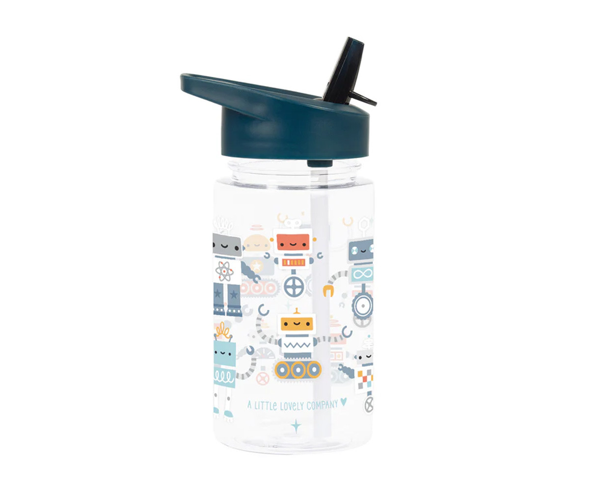 Botella Tritán con Pajita Personalizable Robots 450ml