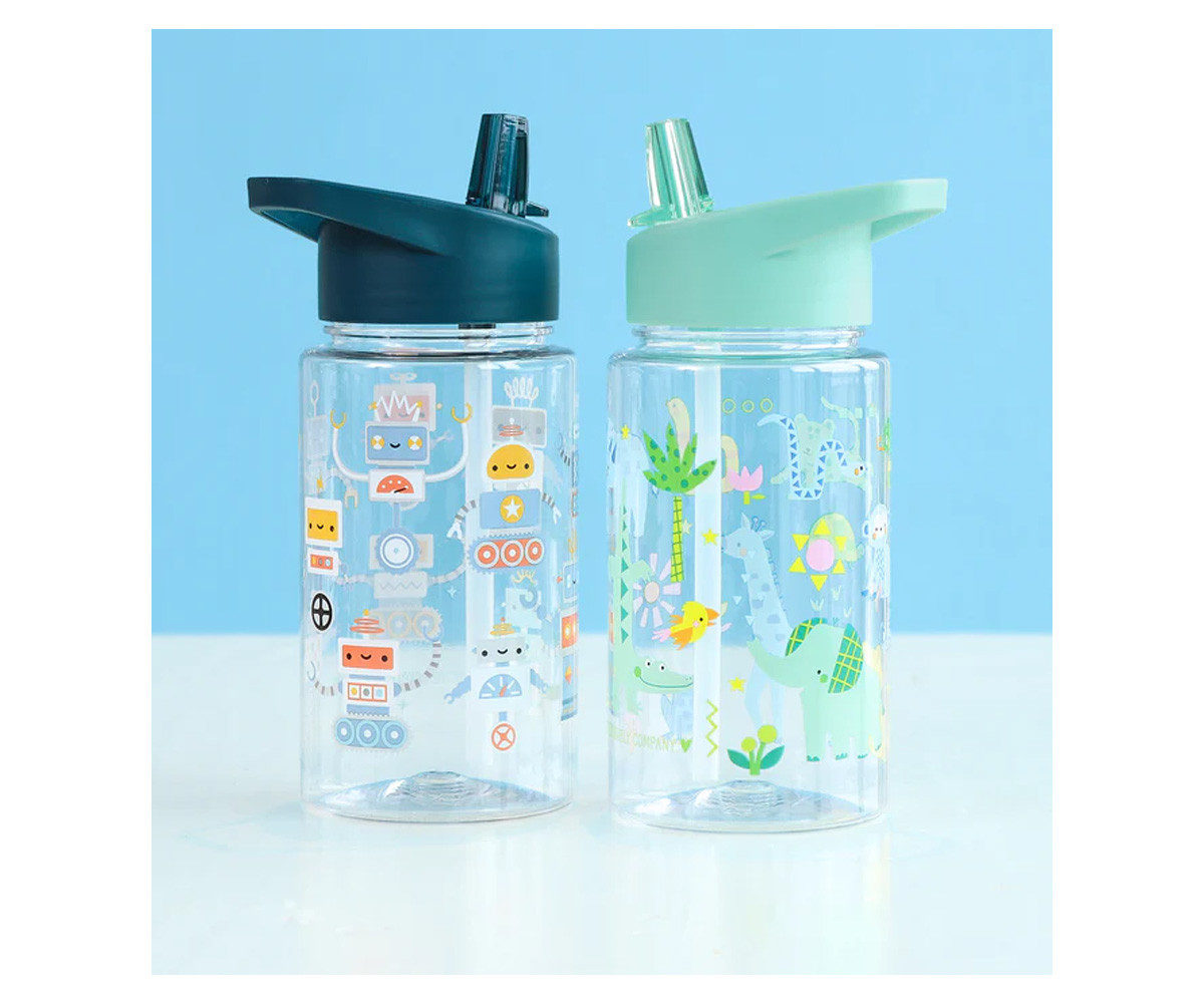 Botella Tritán con Pajita Personalizable Robots 450ml
