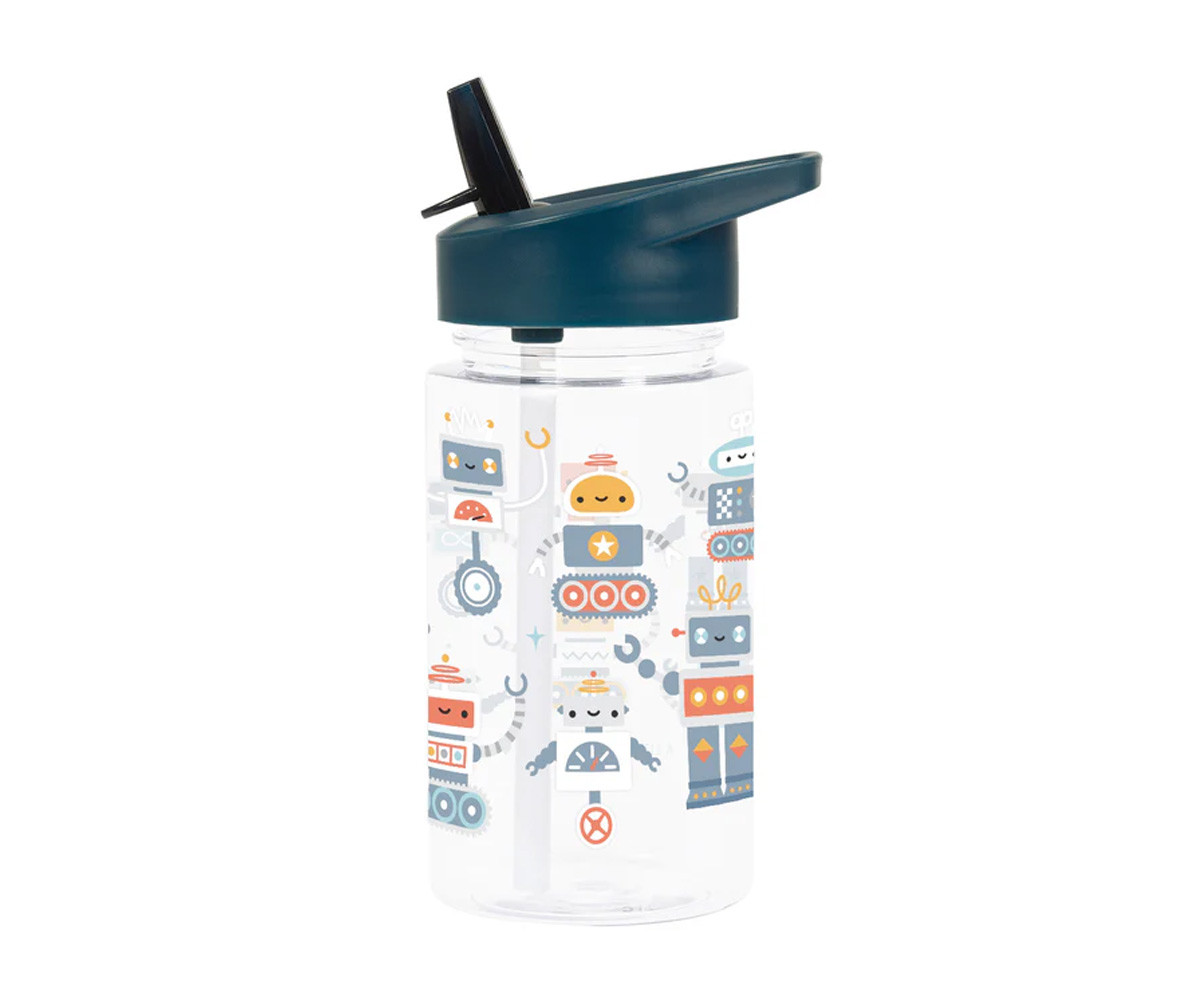 Botella Tritán con Pajita Personalizable Robots 450ml