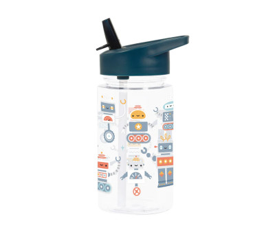 Botella Tritán con Pajita Personalizable Robots 450ml