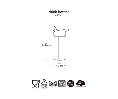 Botella Tritán con Pajita Personalizable Robots 450ml