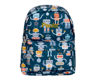 Mochila Infantil Mini Robots Personalizable