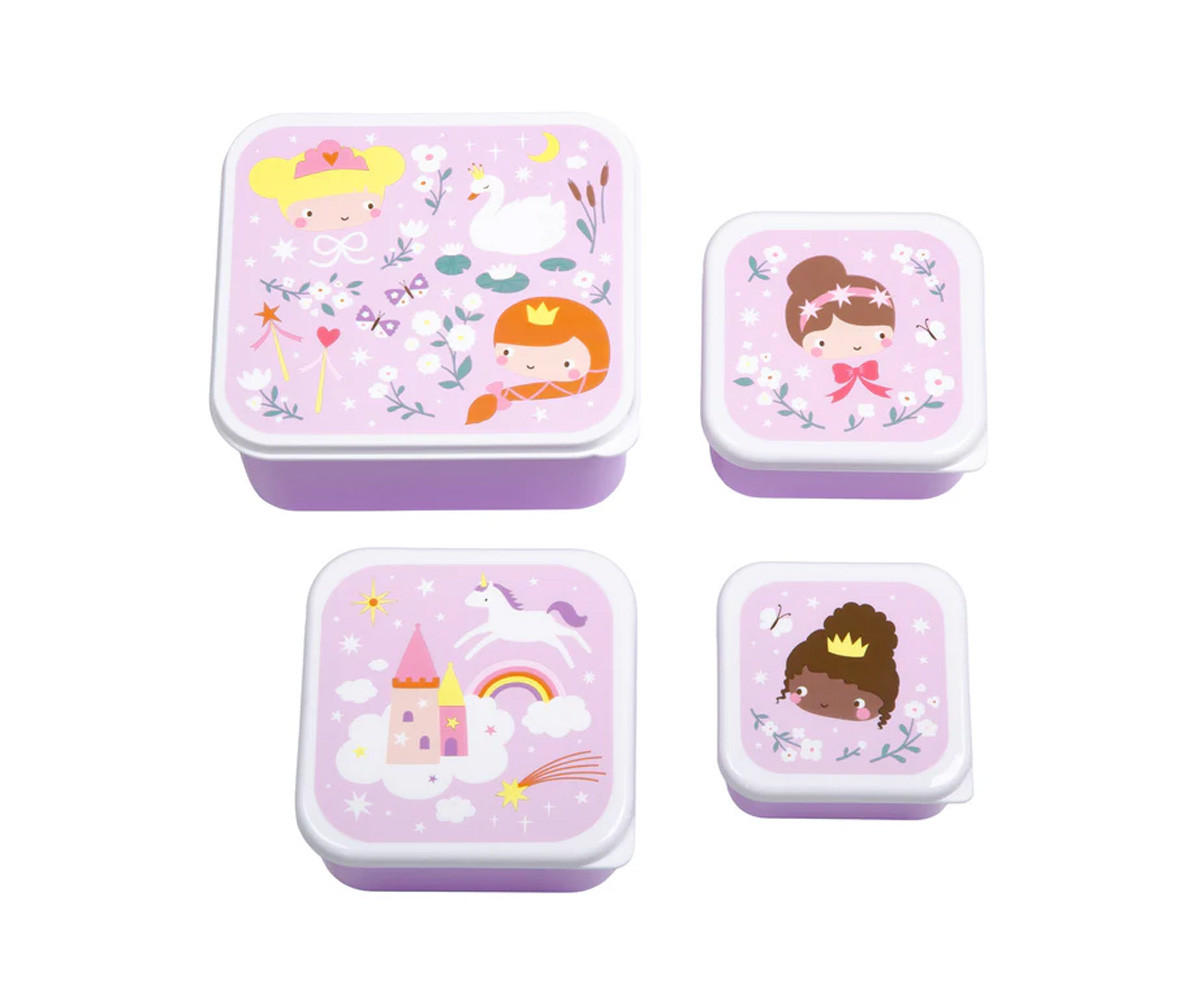 4 Cajitas Almuerzo y Snacks Princesas
