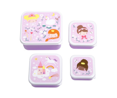 4 Cajitas Almuerzo y Snacks Princesas