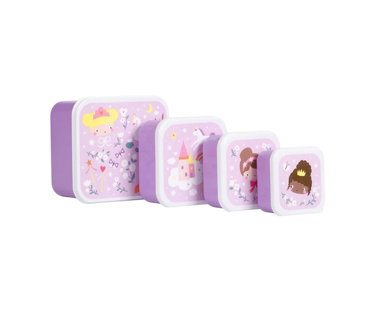 4 Cajitas Almuerzo y Snacks Princesas