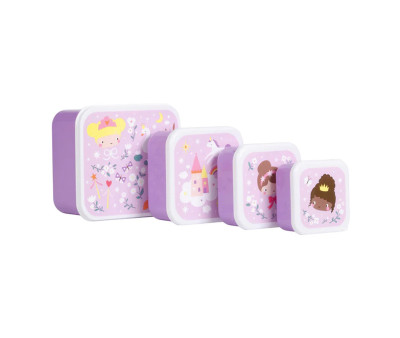 4 Cajitas Almuerzo y Snacks Princesas