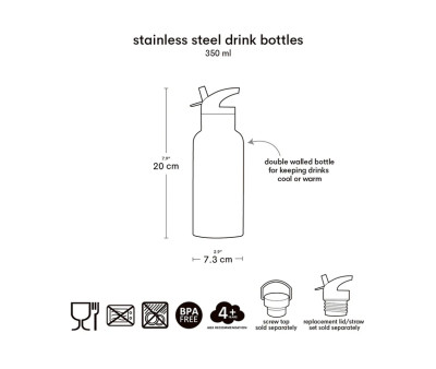 Botella Térmica Acero Corazones 350ml