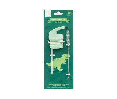 Set Tapa Pajita y Cepillo Dinosaurs