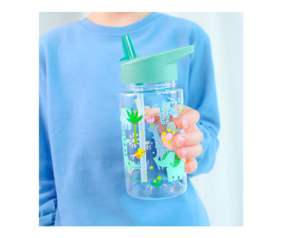 Botella Tritán con Pajita Personalizable Jungle 450ml
