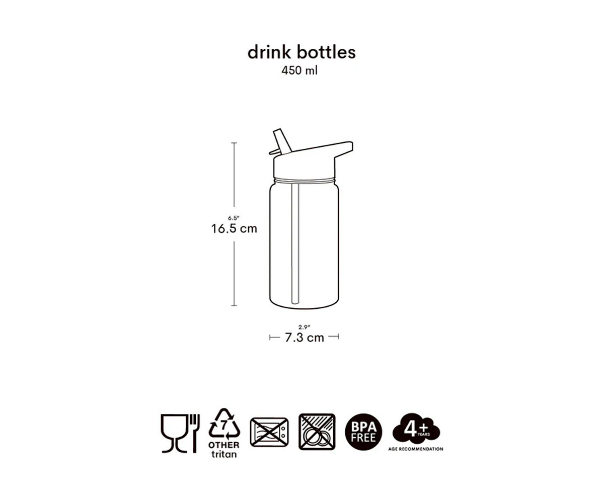 Botella Tritán con Pajita Personalizable Jungle 450ml