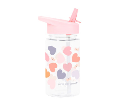 Botella Tritán con Pajita Corazones 450ml