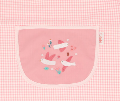 Babi Lola con Bolsillo Central Vichy Blossom Birds Personalizable