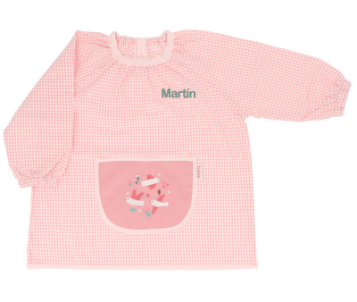 Babi Lola con Bolsillo Central Vichy Blossom Birds Personalizable