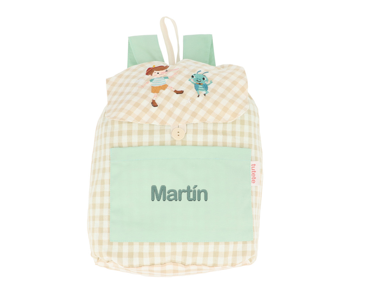 Mochila Pequeña Vichy The Wooden Boy Personalizable