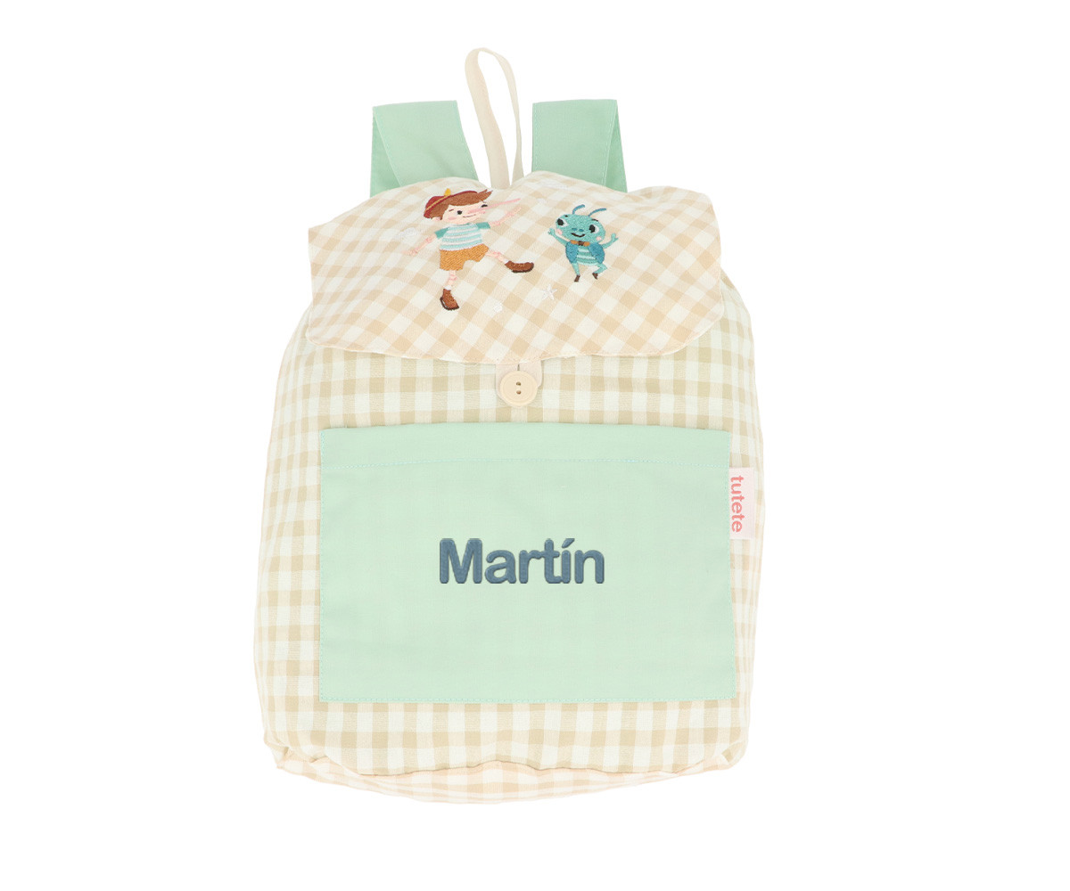 Mochila Pequeña Vichy The Wooden Boy Personalizable
