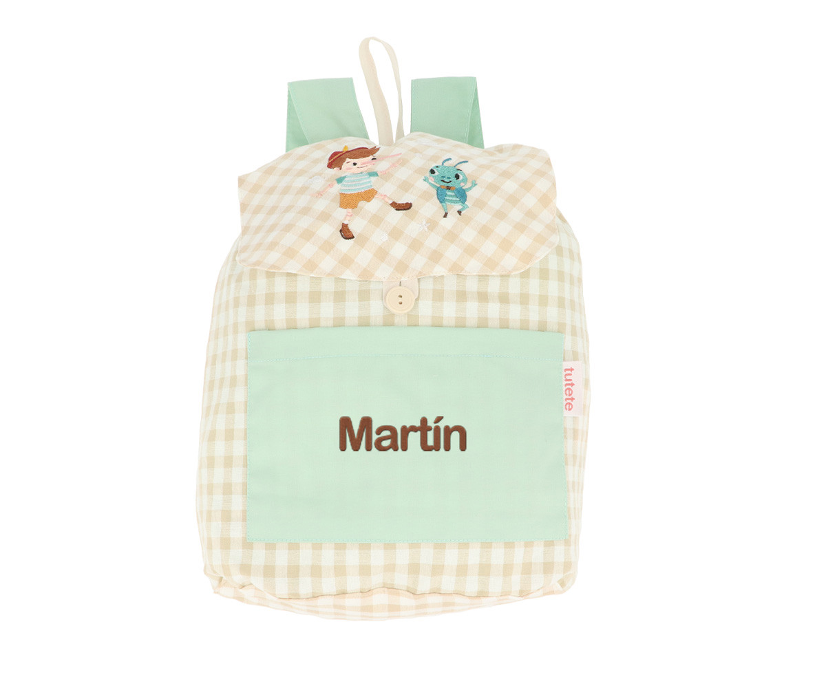Mochila Pequeña Vichy The Wooden Boy Personalizable