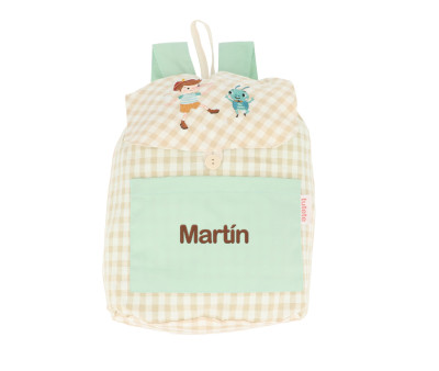 Mochila Pequeña Vichy The Wooden Boy Personalizable