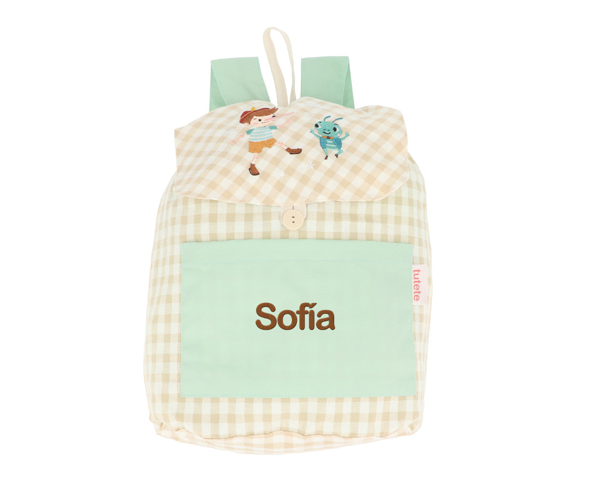 Mochila Pequeña Vichy The Wooden Boy Personalizable