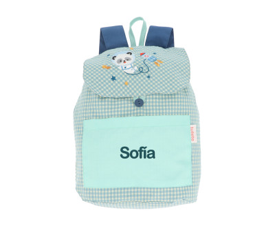 Mochila Pequeña Vichy Pandas in Space Personalizable