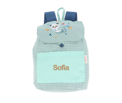 Mochila Pequeña Vichy Pandas in Space Personalizable